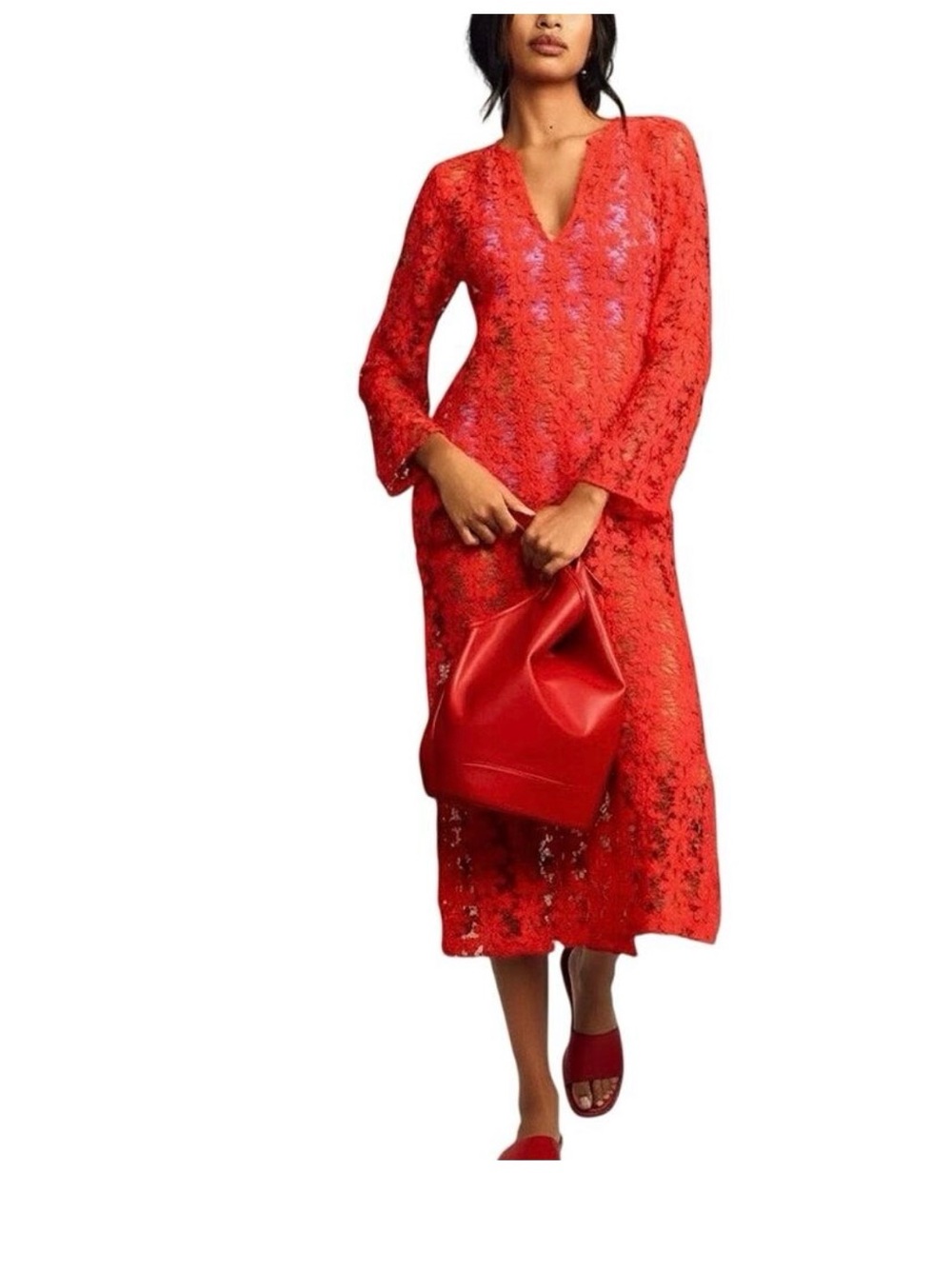 Anthropologie 3D Floral Caftan, Sz M, NWT